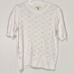 Versona  Faux Pearl‎ short sleeve Sweater white size large Photo 0