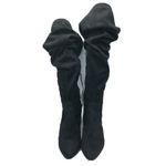 breckelle's  Boots Knee High Faux Suede Slouchy Block Heel Pointed Toe Black 6.5 Photo 1