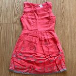 Esley  Sleeveless Pink Abstract A-Line Mini Dress Womens Medium Photo 1