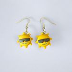 Sunshine with sunglasses dangle hook back fashion jewelry earrings accessories Yellow Photo 1
