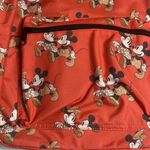 Disney NWT Mickey Mouse & Minnie Mouse print Coral Classic Backpack Photo 3
