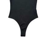 SheIn 🆕Black Scoop Neck Short Sleeve Thong Bodysuit Photo 3