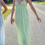 Madewell  Blue Square Neckline Smocked Theo Sleeveless A-Line Midi Dress Size XS Photo 9