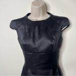 KAI KUHNE black runway mini sheath dress in black satin sz 2 Photo 11