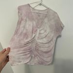 American Eagle  Soft & Sexy T Cinch Front Tee Lilac Lavender Purple Boho Cropped Photo 7