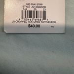 SO NWT  Sz:L Pink Navy Stripes Turtleneck Oversized Cropped Pullover Sweater. Photo 5