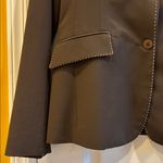 Laundry by Shelli Segal BROWN JACKET TAN PIPING AROUND SEAMS/POCKETS/NECKLINE Photo 7