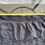 Topshop Eyelet Floral Embroidered High Waisted Shorts in Black - Size 8 Photo 4