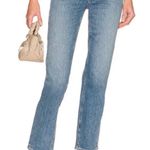 Paige Sarah Straight Ankle in Magda Distressed Blue high rise button fly Jean 24 Photo 4