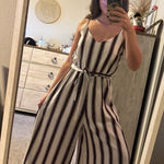 She & Sky  Striped Jumpsuit in Red, Navy Blue and White Photo 0