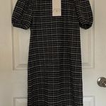 ZARA NWT Textured Puffed Sleeve Dress Photo 0