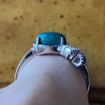 Natural Chrysocolla Sterling Silver Starfish Ring Size 8 Photo 1