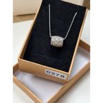 Lia Sophia Sterling Silver Necklace With Pave CZ Crystal Barrel Pendant & Adjust Photo 5