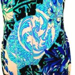 Cache Halter Dress Size 8 Blue Floral Print Polyester Spandex Photo 9
