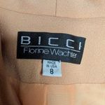 Vtg 1980s Bicci Peach Orange Double Breasted Square Button Embroidered Blazer 8 Photo 3