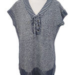 Isaac Mizrahi  Navy and White Knit Vest Size XS Navy Sleeveless Sweater Photo 0