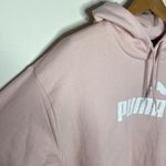 Puma powder pink relaxed fit cropped spell out logo hoodie size M Photo 4