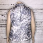 IZOD Size XL Gray & Ivory Animal Print High-Low Hemline Puffer Vest Jacket Photo 3