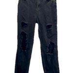 Aeropostale Distressed Mom Jeans 00 black distressed denim  juniors denim jeans Photo 0