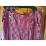 Maurice's Striped Sailor Pants High Waist Button Accents Casual Size L Photo 4