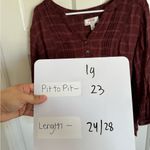 Wrangler  burgundy plaid top size large Photo 5