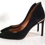 Ted Baker BLACK SUEDE PUMPS HEELS ROSE GOLDTONE TRIM 36.5 Photo 4