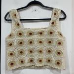 Rebellion Crochet Floral Granny Square Crop Tank Top Size Small Boho Festival Photo 2