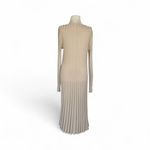 Dissh Sylvia Stone Ribbed Knit Midi Dress Cream Beige Long Sleeve Button Down XL Tan Photo 3