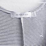 MINKPINK  Striped V-Neckline Sharke Bite Sleeveless Tunic Top Photo 6