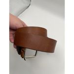 Brown Leather Belt Full Grain Silver Buckle Handcrafted in America Size 30 75 Photo 9