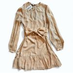 Intermix  Margot Metallic Silk Georgette Mini Dress NWT Size 4 Photo 3