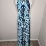Prómesa Promesa Black Blue Tie Dye Boho Maxi Dress‎ Size M Photo 3