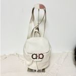 Salvatore Ferragamo  Gancini Leather School Draswtring Backpack White /Silver Photo 1