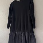 Milly Two for Sweaters Dress, Black Long Sleeve Dress with Detachable Hem Photo 3