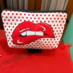 Red Lips Polka Dot Make Up style Bag Photo 5