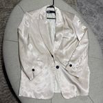 ZARA Satin Blazer in Cream Photo 0
