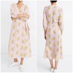 Madewell Size XXS Linen Blend Ruffle Cuff Wrap Floral Dress in Dutch Dandelions Photo 3