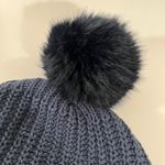 Love Your Melon Cuffed Beanie Hat in Navy Blue with Navy Blue Pom Brown Patch Photo 4
