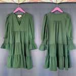 Pomander Place Kenzo Hunter Green Crepe Dress Photo 3