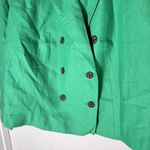 Talbots Blazer Womens 14 Kelly Green Linen Cropped Double Breasted Preppy Jacket Photo 6