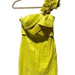 Daisy Boutique Lemon Yellow Exaggerated Shoulder Cocktail Dress Size Med… Photo 0