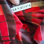 Alice + Olivia Edyth Red & Black Plaid Blouse Top Size Large Photo 7