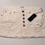 One Teaspoon One X  Women Size 26 White Junkyard Sort Distressed Skirt Button NEW Photo 0