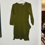 WAVERLY Grey Women’s Green Rachel Puff Sleeves Ruffles Mini Dress Size Small Photo 2