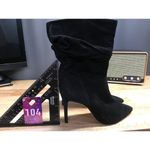 Schutz  Ashlee Women's 6.5 Black Suede Pointed Heel Stiletto Heel Mid-Calf Boots Photo 1