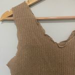 Tan Cropped Ruffle Tank Top Size Medium Photo 1