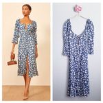 Reformation  Blue Floral Roberta Dress Photo 1