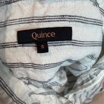 Quince  European Linen Long Sleeve Shirt Oatmeal Black Stripe Button Down Size S Photo 4