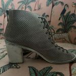 Dolce Vita Neutral Lace Up Open Peep Toe Trendy Ankle Booties Bohemian Heels 9M Tan Size 9 Photo 3