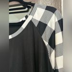Acting Pro Buffalo Check Raglan Long Sleeve Top 2X  Black White Photo 1